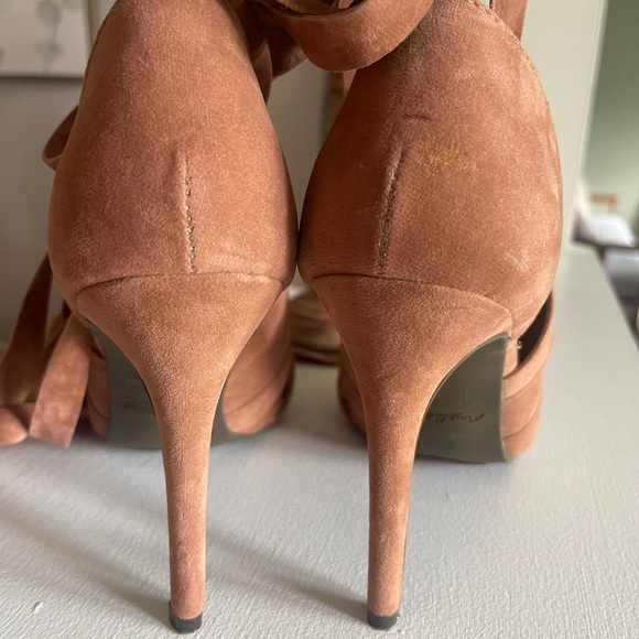 Vici wrap up open toe camel sexy high heel sandals 9 - Picture 4 of 6